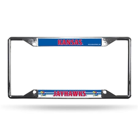 Bookazine Kansas Jayhawks License Plate Frame Chrome EZ View 9474648616